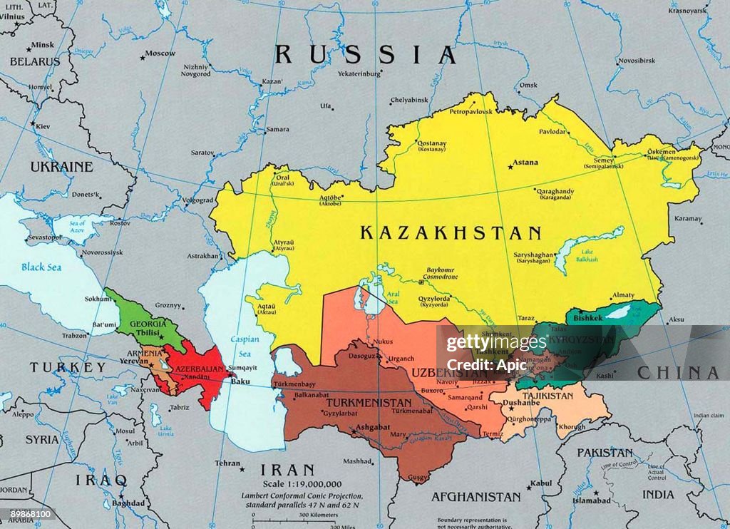 A map of the Caucasus and Central Asia 2003