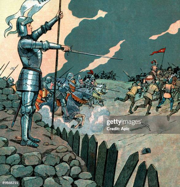 Joan of Arc delivering Orleans, France illustration by Job, 1930