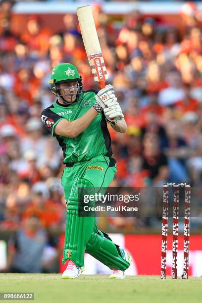 James Faulkner of the Stars bats during the Big Bash League match between the Perth Scorchers and the Melbourne Stars at WACA on December 26, 2017 in...