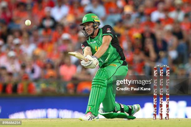 James Faulkner of the Stars bats during the Big Bash League match between the Perth Scorchers and the Melbourne Stars at WACA on December 26, 2017 in...