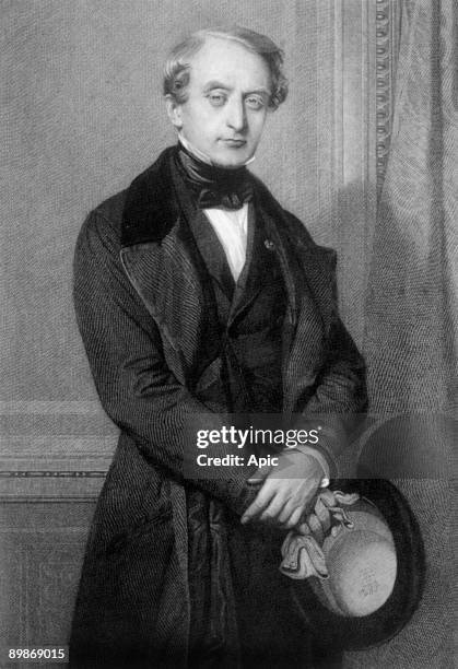 Joseph Eugene Schneider french industrialist , engraving after Paul Delaroche, 1850