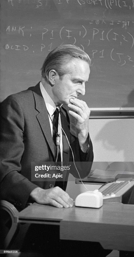 1968 Computer Mouse Douglas C. Engelbart, american engineer, inventor of the computer ...