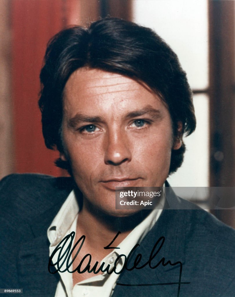 Alain Delon, french actor, photo with autograph c. 1977