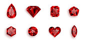 Set of red gemstones.