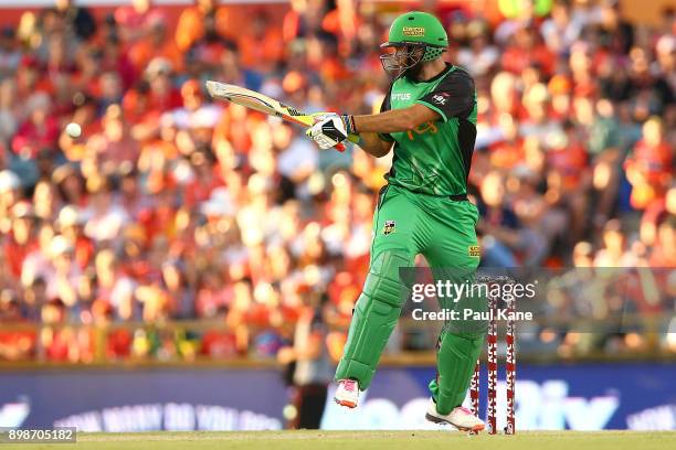 Rob Quiney of the Stars bats during the Big Bash League match between the Perth Scorchers and the Melbourne Stars at WACA on December 26, 2017 in...