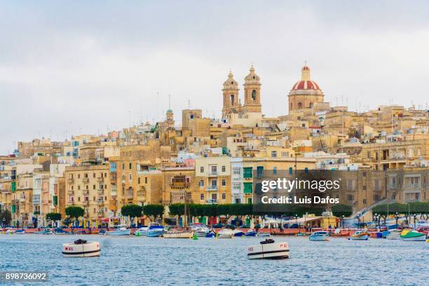 senglea skyline - malta city stock pictures, royalty-free photos & images