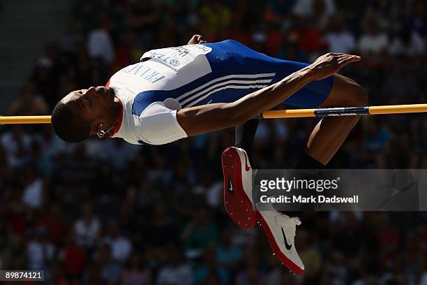 Mickael Hanany of France competes in the men's High Jump Qualification during day five of the 12th IAAF World Athletics Championships at the Olympic...