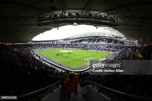 Supporters take their seats during the Sky Bet Championship match between Hull City and Derby County at KCOM Stadium on December 26, 2017 in Hull,...