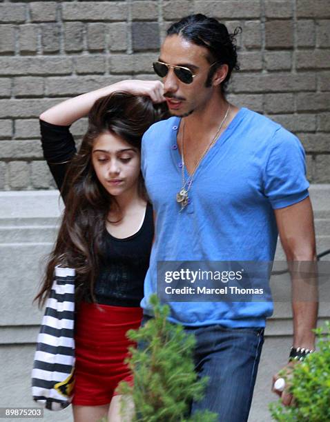 Lourdes Leon and Carlos Leon sighting leaving her New York City residence on July 8, 2008 in New York City.