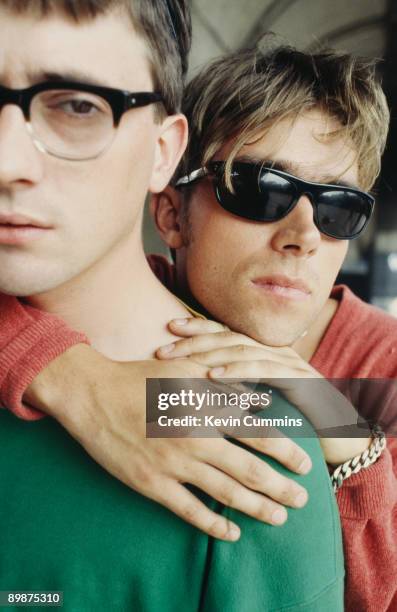 Guitarist Graham Coxon and Singer Damon Albarn, of English rock band Blur, under London's Westway, 1995.