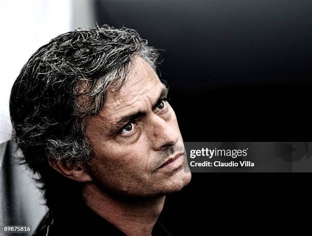 Coach Josè Mourinho of Inter Milan FC during the "Tim Trophy" at Adriatico Stadium on August 14, 2009 in Pescara, Italy.