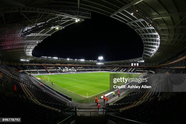 General view of the KCOM Stadium after the Sky Bet Championship match between Hull City and Derby County at KCOM Stadium on December 26, 2017 in...
