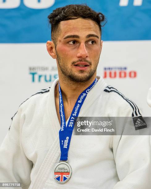 Under 66kg silver medallist, Lasha Lekishvili of Camberley JC, during the 2017 British Senior Judo Championships at the English Institute of Sport,...