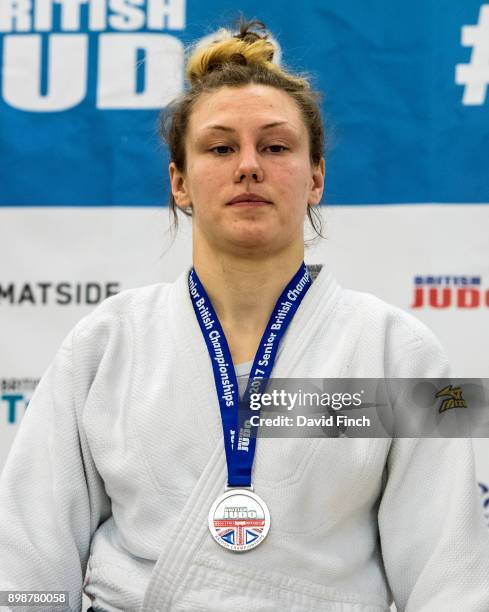 Under 78kg silver medallist, Emma Reid of Redbridge JC, during the 2017 British Senior Judo Championships at the English Institute of Sport,...