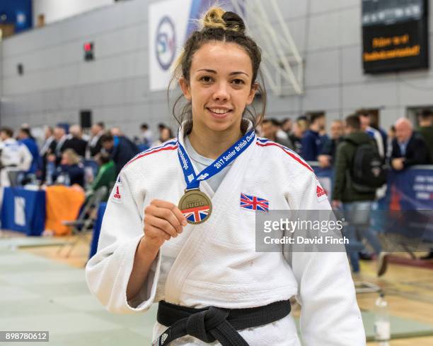 Under 52kg gold medallist, Chelsie Giles of Coventry JC, during the 2017 British Senior Judo Championships at the English Institute of Sport,...