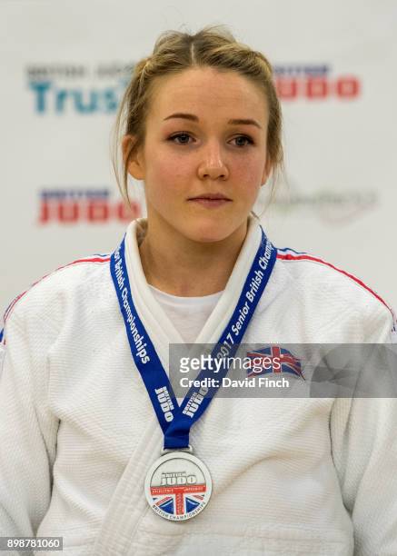 Under 48kg silver medallist, Kelly Staddon of Ford JC, during the 2017 British Senior Judo Championships at the English Institute of Sport,...
