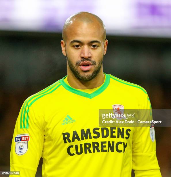 Middlesbrough's Darren Randolph during the Sky Bet Championship match between Middlesbrough and Bolton Wanderers at Riverside Stadium on December 26,...
