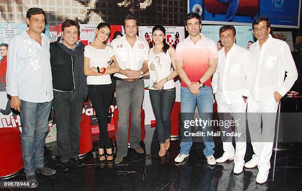 Rumi Jaffery, Govinda, Genelia D'Souza, Fardeen Khan, Prachi Desai, Tushar Kapoor and Abbas-Mustan at a press meet for their film Life Partner in...