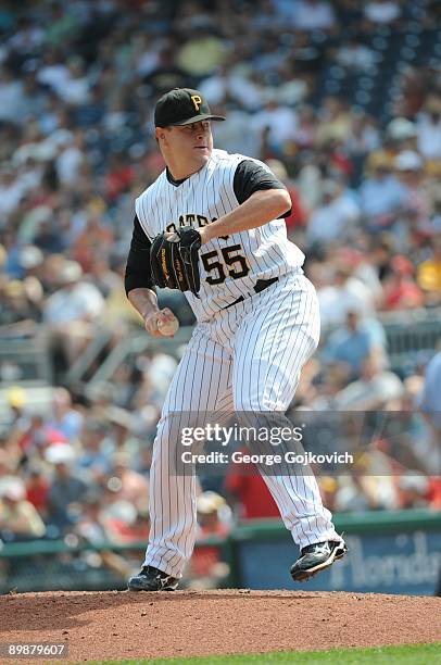 Relief pitcher Matt Capps of the Pittsburgh Pirates pitches during a Major League Baseball game against the St. Louis Cardinals at PNC Park on August...