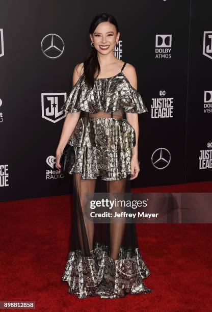 Actress Malese Jow arrives at the Premiere Of Warner Bros. Pictures' 'Justice League' at the Dolby Theatre on November 13, 2017 in Hollywood,...