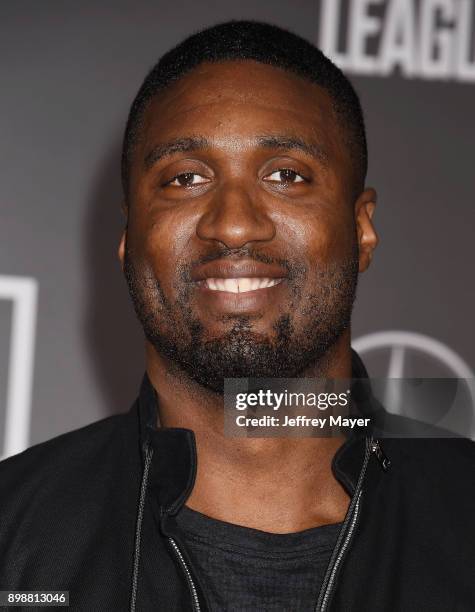 Professional basketball player Roy Hibbert arrives at the premiere of Warner Bros. Pictures' 'Justice League' at the Dolby Theatre on November 13,...