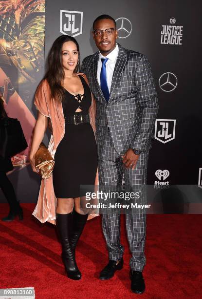 Actor Paul Pierce and Julie Landrum arrive at the premiere of Warner Bros. Pictures' 'Justice League' at the Dolby Theatre on November 13, 2017 in...