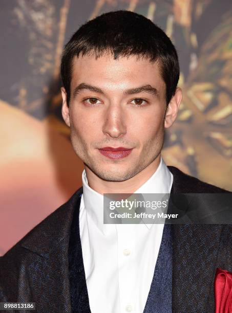 Actor Ezra Miller arrives at the premiere of Warner Bros. Pictures' 'Justice League' at the Dolby Theatre on November 13, 2017 in Hollywood,...