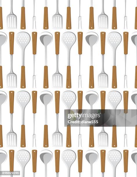 cooking seamless pattern - ladell betts stock illustrations