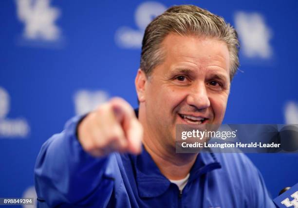 Kentucky basketball coach John Calipari during a news conference on May 11 in Lexington, Ky.