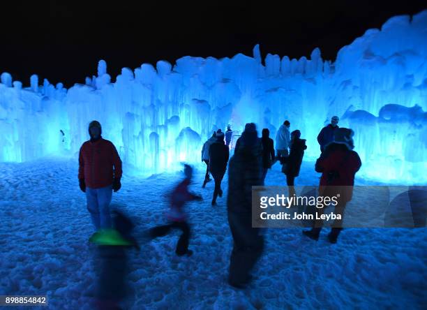 Preview of the Ice Castle at Dillon Town Park on December 26, 2017 in Dillon, Colorado before its officially opened later in the week. Visitors...