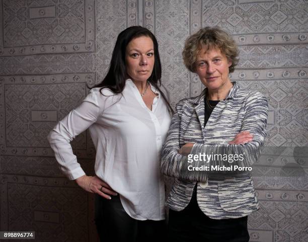 Dutch lung cancer patient Anne Marie van Veen and her criminal lawyer Benedicte Ficq pose while preparing for the first ever criminal case against...