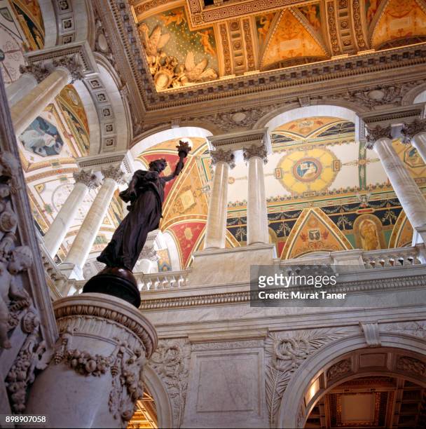 the great hall at the us library of congress - library of congress interior stock pictures, royalty-free photos & images