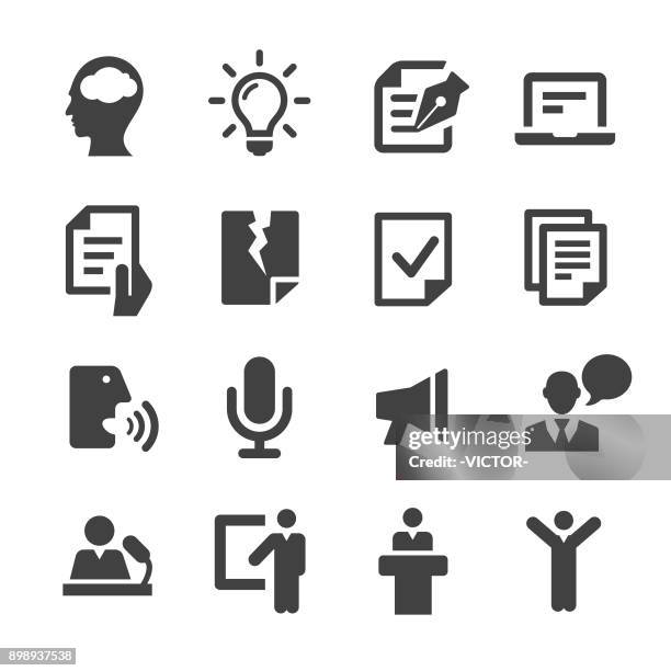 public speaking icons - acme series - failure icon stock illustrations