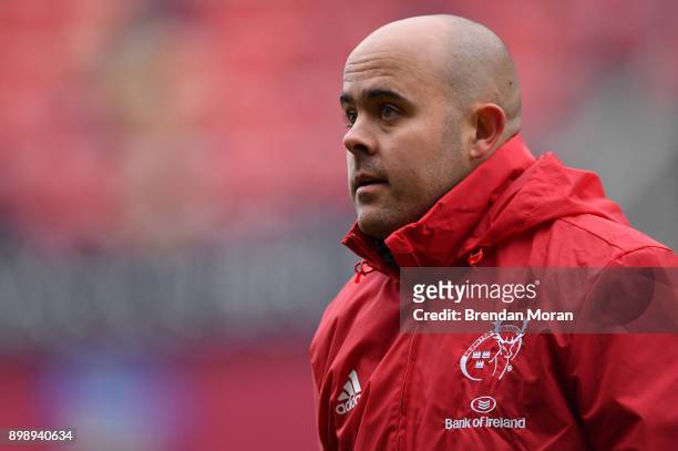 Limerick , Ireland - 26 December 2017; Munster defence coach JP Ferreira prior to the Guinness PRO14 Round 11 match between Munster and Leinster at...