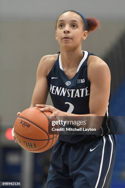 Alisia Smith of the Penn State Lady Lions takes a foul shot during a women's college basketball game against the American University Eagles at Bender...