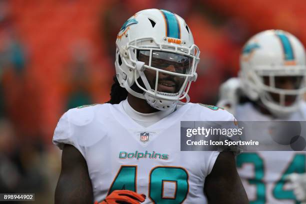 Miami Dolphins tight end MarQueis Gray before a week 16 NFL game between the Miami Dolphins and Kansas City Chiefs on December 24, 2017 at Arrowhead...