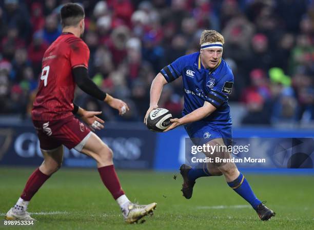 Limerick , Ireland - 26 December 2017; James Tracy of Leinster in action against Conor Murray of Munster during the Guinness PRO14 Round 11 match...