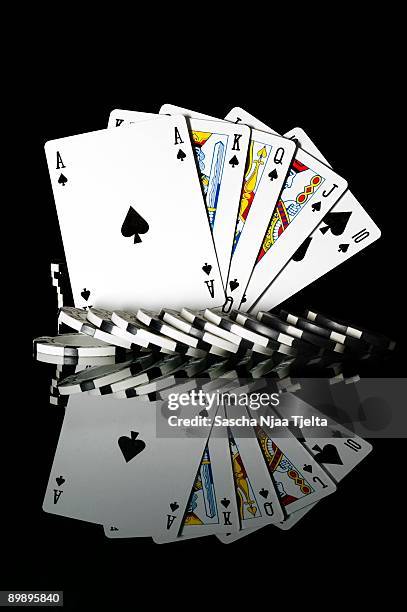 royal flush - royal flush stockfoto's en -beelden