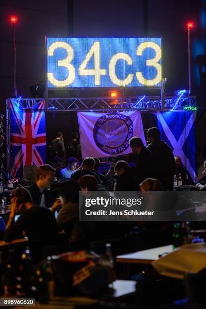 Participants attend the 34C3 Chaos Communication Congress of the Chaos Computer Club on December 27, 2017 in Leipzig, Germany. The annual congress...