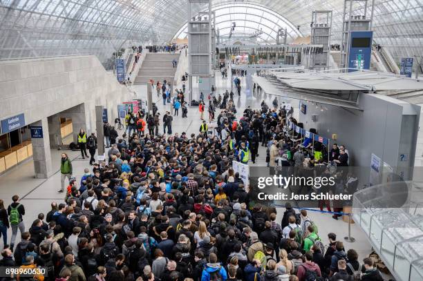 Participants attend the 34C3 Chaos Communication Congress of the Chaos Computer Club on December 27, 2017 in Leipzig, Germany. The annual congress...