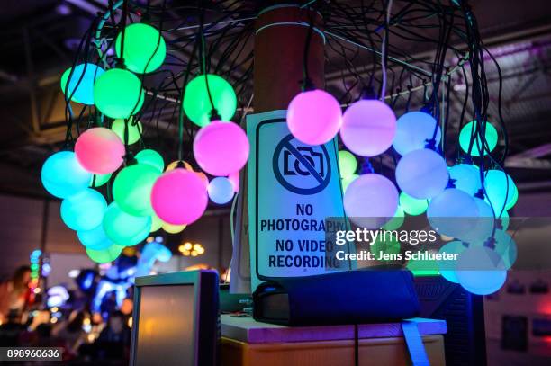 Light installation stands on a table during the 34C3 Chaos Communication Congress of the Chaos Computer Club on December 27, 2017 in Leipzig,...