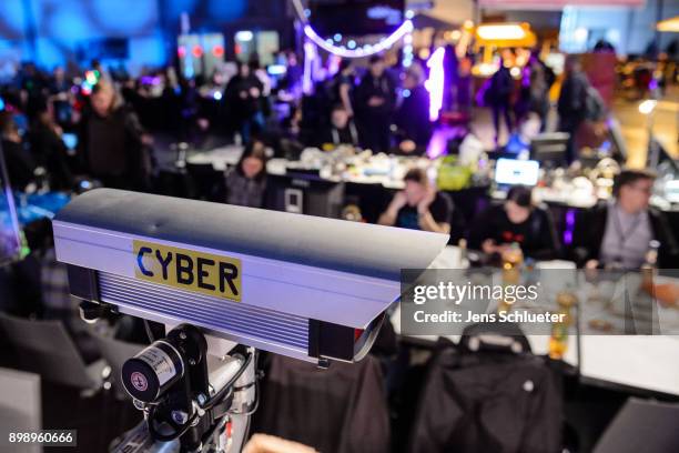 Participants attend the 34C3 Chaos Communication Congress of the Chaos Computer Club on December 27, 2017 in Leipzig, Germany. The annual congress...