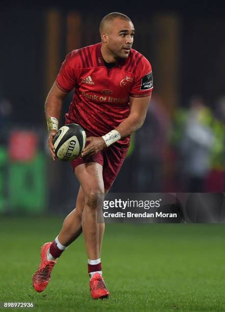Limerick , Ireland - 26 December 2017; Simon Zebo of Munster during the Guinness PRO14 Round 11 match between Munster and Leinster at Thomond Park in...