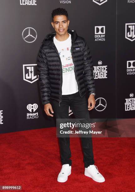 Actor Mandela Van Peebles arrives at the premiere of Warner Bros. Pictures' 'Justice League' at the Dolby Theatre on November 13, 2017 in Hollywood,...
