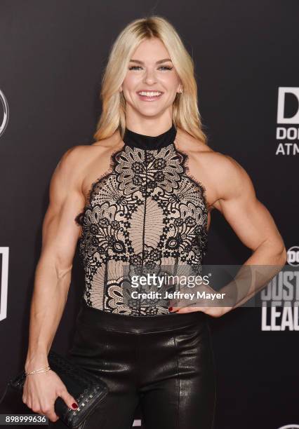 Actress Brooke Ence arrives at the premiere of Warner Bros. Pictures' 'Justice League' at the Dolby Theatre on November 13, 2017 in Hollywood,...