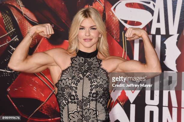 Actress Brooke Ence arrives at the premiere of Warner Bros. Pictures' 'Justice League' at the Dolby Theatre on November 13, 2017 in Hollywood,...