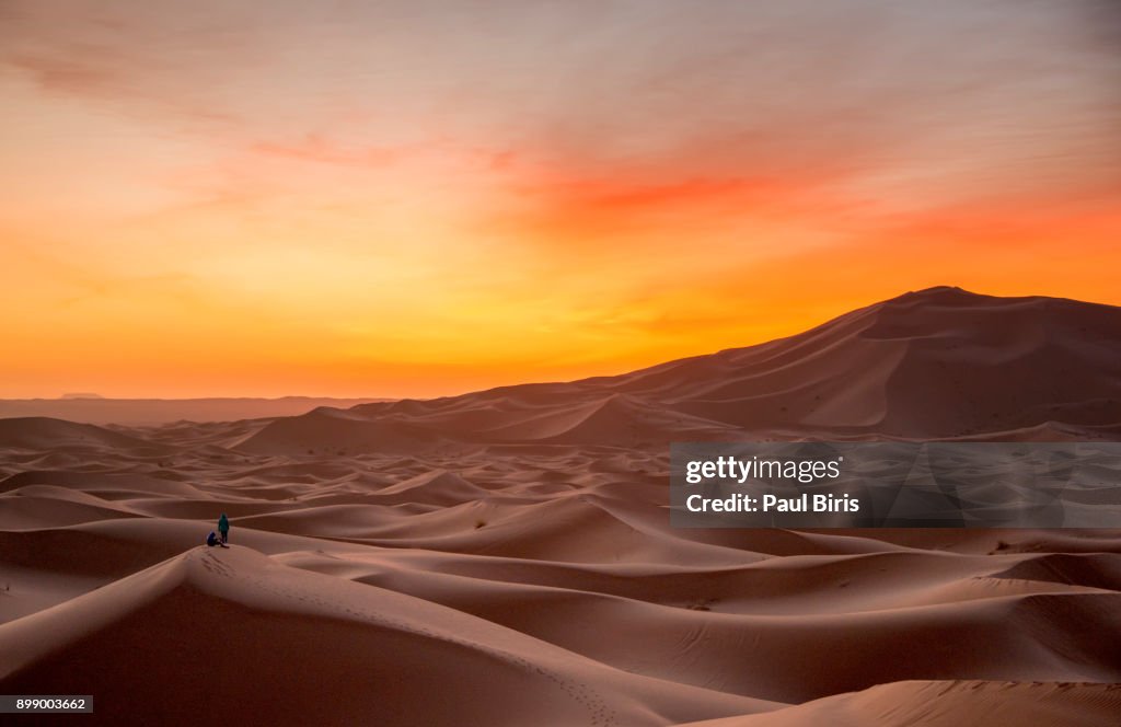 Sunrise at Erg Chebbi Sand Dunes, Morocco, North Africa