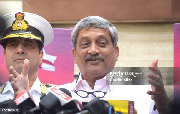 Manohar Parrikar, Defence Minister, Govrenment of India, speaks at International Maritime Conference, during International Fleet Review 2016 in...