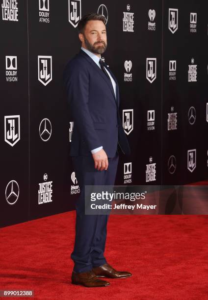 Executive producer/actor Ben Affleck arrives at the premiere of Warner Bros. Pictures' 'Justice League' at the Dolby Theatre on November 13, 2017 in...