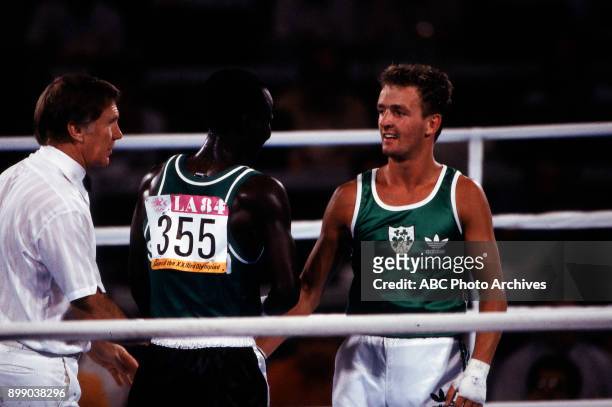 Los Angeles, CA Tobi Pelly, Fitzgerald, Men's boxing competition, Memorial Sports Arena, at the 1984 Summer Olympics.